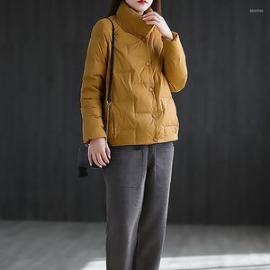 Donne femminile in giù invernali inverno in stile coreano stand-up giacca imbottita corta donna donna pura colore rommo casual lady a tutta partita Jack