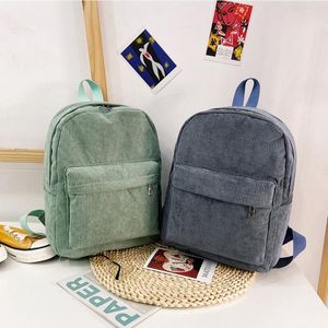 Backpack Corduroy Daypack School Bag Soft Comfortable Shoulders For Students Girl Gift Preschool Women Daily Use