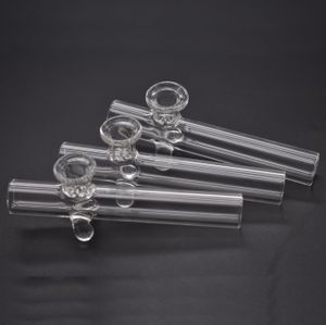 Heady Glass Sherlock-Pfeife, Glashandpfeife, Rauchtabak, Löffelpfeife, 10 cm Länge, klare Glas-Ölbrennerpfeifen