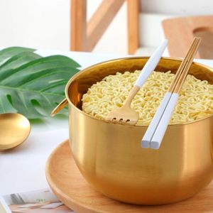 Skålar Instant sallad Noodle Bowl Fruit Rice Serverande värmebeständig stor kapacitet Anti-Scaling Handtagsbehållare med lock