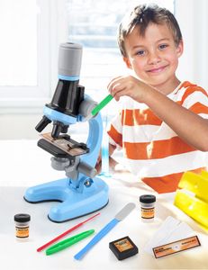 Crate Engines Zoom Microscopio Laboratorio di Biologia LED 1200x Bambini in età scolare Kit di esperimenti scientifici Educazione Giocattoli scientifici Regali per bambini Scienziato