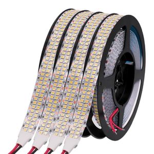 Şeritler 24V 2835 LED şerit ışığı 480led/m Süper parlak 5m çift sıra esnek şerit bant su geçirmez IP67 Aydınlatma Dekorasyon