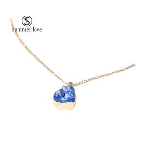 Anhänger Halsketten Mode Irregarity Teardrop Halskette Frauen Colorf Harz Goldkette Für Mädchen Schmuck Giftz Drop Lieferung Anhänger Dhejr