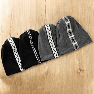 Berets Diy Fashion Webbing Design Solid Color Beanies Women Men Cotton Hat Knitted Casual Beanie Slouch Hip-Hop Bonnet