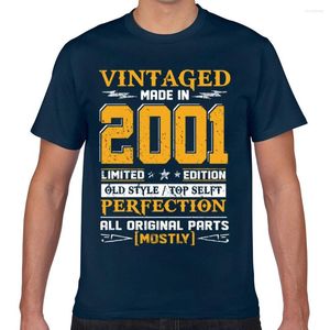 Men's T Shirts Tops Shirt Men Vintaged Made In 2001 Limited Editon Kawaii Inscriptions Geek Short Male Tshirt XXX