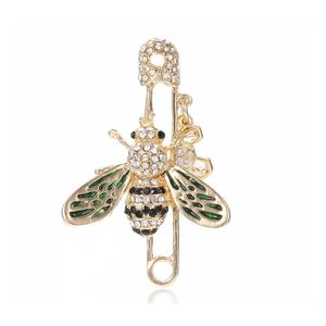 Pins Brooches Fashion Enamel Insect Series Women Men Delicate Little Bee Brooch Crystal Rhinestone Pin Jewelry Gifts Wholesale Drop Dhvhz