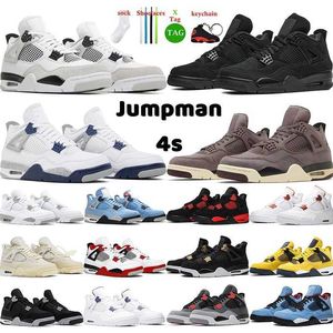 4 jumpman 4s men Sapatos outdoor militar Black Cat Canvas Fire Red Thunder White Oreo j4 Dark Mocha Hyper Royal feminino tênis masculino