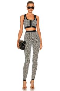 Tvådelade set för kvinnor Byxor gyllene lejon tight-fit Ny sexig ärmlös kappa för kvinnor Blyertsbyxor Set Bodycon Jacquard Bandage Elegant Party Club