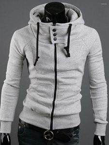 Herrtröjor coola män sport hooded zip up slim hoodie streetwear plus size höst långa ärm toppar vinter casual manlig tröja 2023