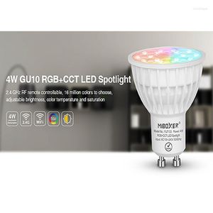 Miboxer FUT103 4W GU10 RGB CCT Светодиод Spotlight 2.4G лампочка легкая беспроводная дистанционная лампа AC100-240V Ресторан спальни