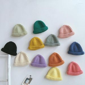 Hattar godis färg barn hatt för flickor pojkar höst vinter baby beanie cap elastic varm stickad barn solid