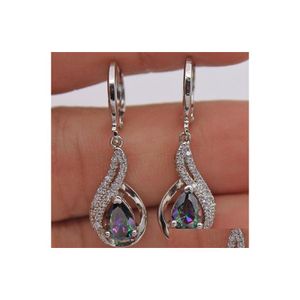 Dangle Chandelier Fashion Jewelry Rainbow Topaz Diamond Earrings Drop Shape Delivery Dh32Q