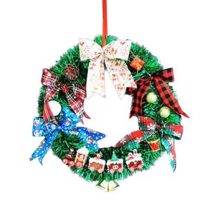 Decorative Flowers & Wreaths Christmas Little Train Door Hanging Garland Holiday Party Decoration Big Bow Small Bell Sell Wreath