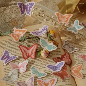 Confezione regalo 56 scatole Adesivo decorativo farfalla per insetti Mini Diario per bambini Scrapbook Ricompensa Giorno dell'insegnante Imballaggio Cancelleria Etichetta adesiva