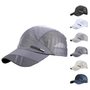 Ball Caps Summer Breathable Mesh Baseball Cap Quick Drying Hats For Men Blue Gray1