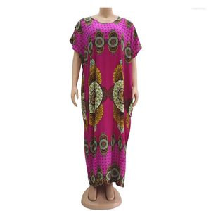 Ethnic Clothing 2023 Arrival African Clothes Women Fashion O-neck Batwing Sleeve Pullover Vestidos Muslim Maxi Dress Modern Scarf