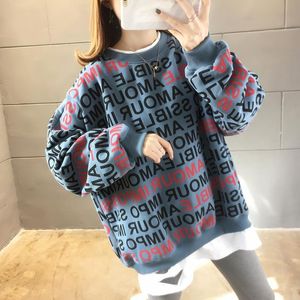 Felpe con cappuccio da donna Felpe con cappuccio Felpa con cappuccio oversize Moda invernale Casual Manica lunga Sciolto Plus Stampa di lettere in velluto Abbigliamento da donna