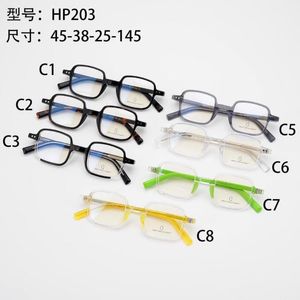 Óculos de sol Fios Belight Optical Fancy Vintage Retro Acetato Mini forma quadrada Design colorido Lente de precisão de quadro de espetáculos com estojo