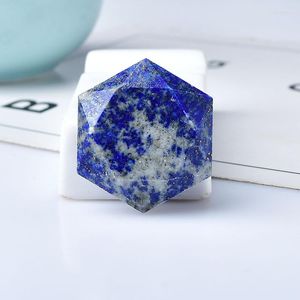 Decorative Figurines 1piece Natural Lapis Quartz Stone Six Star Blue Gold Crystal Healing Geometric Gem Lucky Decoration