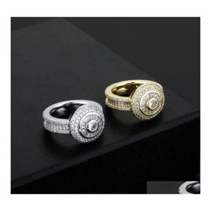 Band Ringe Hiphop Runde Bohrer Leiter Quadratische Spleißring Männer Finger Rock Schmuck Kupfer Charme Gold Sier Farbe Mode Stil Liebhaber Dhprw