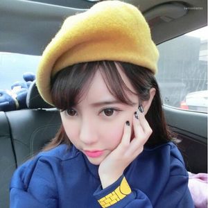 Berets Women Awumnwinter мягкая теплая шерсть классическая флоточная флоточная бобов Tam Backgy Hats Caps NQ654134