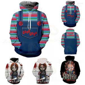 Men's Hoodies 2023 Halloween Cosplay The Evil Good Guys Chucky 3D Costumes Sweatshirts Jacket Coat