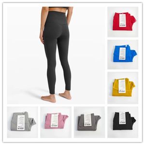 2023 neue Designer Yoga Outfits einfarbig Frauen Hosen hohe Taille Sport Fitness elastische Leggings S-3XL