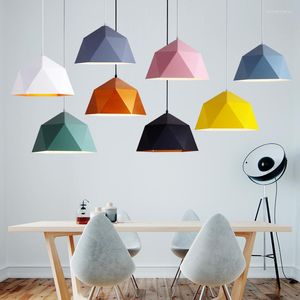 Lampy wiszące nowoczesne lampy nordyckie lampa przemysłowa kolorowy hanglamp wiszący do jadalni kuchenny bar żywy