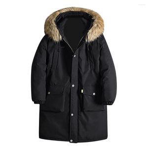 メンズダウンファーカラー冬のパーカージャケットコート綿服ホムブレウィンドブレイカーファッションスリム