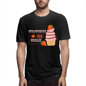Men's T Shirts Strawberry Ice Cone Logo With Cherry Short Sleeve T-shirt Summer Tops Fashion Tees