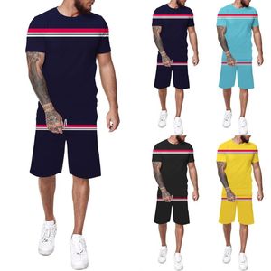 Tute da uomo 2 pezzi Set sportivi da atletica T-shirt e pantaloncini Set Tute da ginnastica Completi da ginnastica estivi di alta qualità Vetement Ho