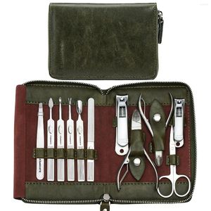 Kits de arte unhas de manicure kit Familife Professional Clippers 11 em 1 Ferramentas de pedicure em aço inoxidável.