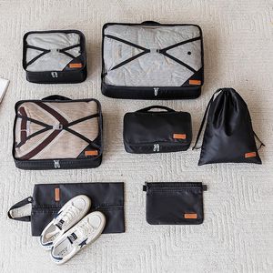 Bolsas de armazenamento 7pcs/conjunto de bagagem de grande capacidade para embalar roupas de roupas íntimas cubos de roupas de viagem cosméticos Bolsa