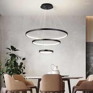 Pendant Lamps Simple Dining Room Wrought Iron Chandelier Home Indoor Lighting Decorative Modern Led Ceiling For Villa Living