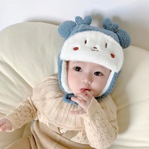 Hattar motorhuven söt brimlös stickning hatt spädbarn mössa tjjocknar för utomhus