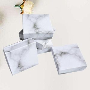 Jewelry Pouches 5Pcs Paper Boxes Creative Marble Grain Storage Container Packing Gift For Earrings Bracelets Neckl