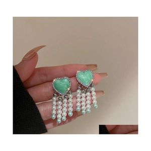 Dangle Chandelier Vintage Baroque Pearl Tassel Earrings For Women Fashion Bead Chain Geometric Earring Jewelry Drop Delivery Dhfp6