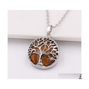 Подвесные ожерелья Tree of Life Lovers Lovers Choker Jewelry Accessory Circar Stone Day Valentine Day American 4BM O2 Drop Deliv Dhetu