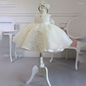 Girl Dresses White Girls Princess Dress Elegant Wedding Party Tutu Ball Gown Kids Evening Bridesmaid Tulle Embroidery Children Clothes1-8Y