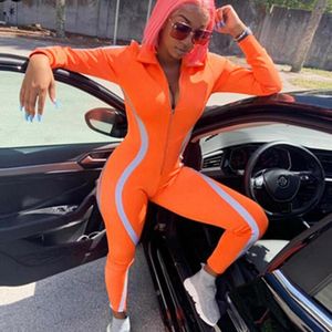 Kobiety Jumpsuits Rompers Retro Autumn TrackSuits Kobiety Piaski Odbijowa dziewczyna Long Rleeve Specie Jumpsuit swobodny chude playuit plus size