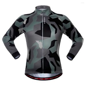 Rennjacken Frühling Herbst Reiten Langarm Radfahren Fahrrad Mountainbike Colthing für Outdoor-Sportübungen Polyester Armeegrün