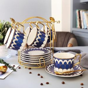 Koppar Saucers European Ceramic Tea Coffee Set English Royal Classic Bone China Jingdezhen Porcelain Cup Holder HH50BD