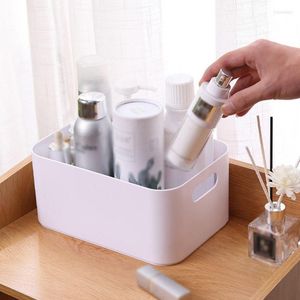 Storage Boxes Plastic Basket Bathroom Cosmetic Makeup Organizers Kitchen Desktop Sundries Snack Box