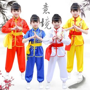 Scenkläder traditionella kinesiska kläder barn kungfu wushu tai chi uniform shaolin kampsport performance flicka pojke kostymer