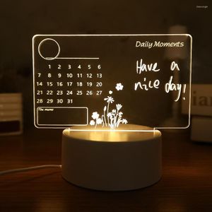 Night Lights Note Board Led Light USB Rechargeable Lamp Holiday Children Girlfriend Gift Bedroom Parlour Decoration
