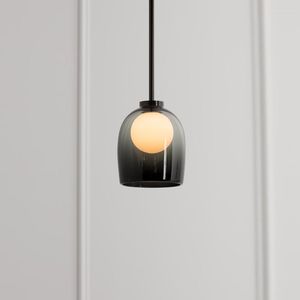 Kolye lambaları Nordic Cam Işıklar Modern Tasarımcı Yatak Odası Yemek Odası Asma Lamb Loft Ev Dekoru Luminaire Süspansiyon Hanglamp