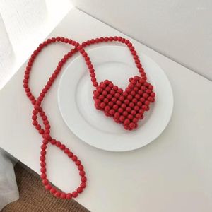 Evening Bags Heart Shaped Pearl Beads Women Mini Shoulder Purse Day Clutches For Party Wedding