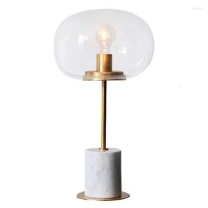 Lampade da tavolo moderno a forma di vetro nordico sfera lampada da scrivania in legno top professionista el lampada da tavolo