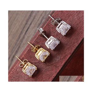 Dangle Avize Hip Hop 1PAIR MICRO FL PAVED RHINESTONE ZIRCON CZ SAHİT BLING Buzlu Saplama Küpe Küpe Küpeler Erkekler için Yahudi DH0Y4