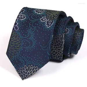 Bow Ties Beyefendi Business Tie Marka Blue 7cm Erkekler için Yüksek Kaliteli Moda Resmi Boyun Erkek Jakard Kravat Hediye Kutusu ile